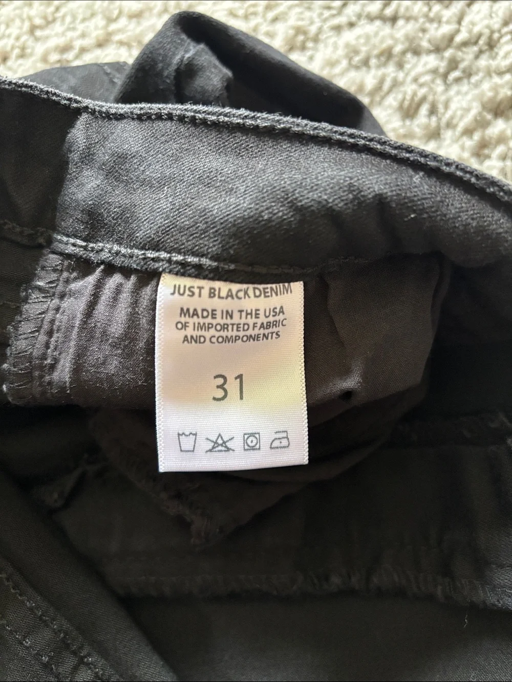 Just Black Women's Black High-Rise Jeans with Distressed Hem